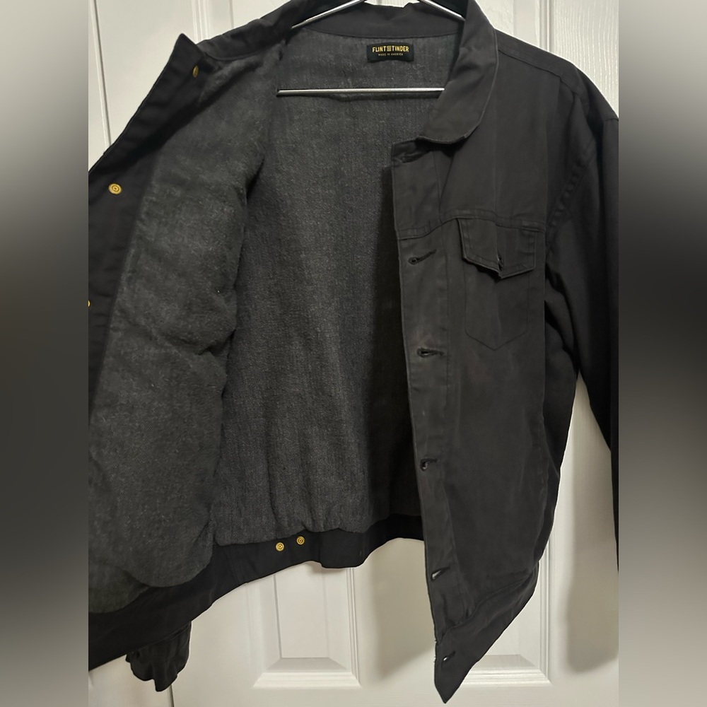 Flint & Tinder Waxed Canvas Trucker  size Medium Flannel Lined - Picture 7 of 12